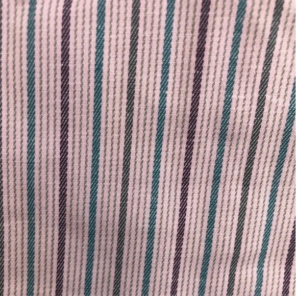 New Wayf Gayle pink Striped print Off the Shoulder Ruffle Shift dress - Picture 7 of 8